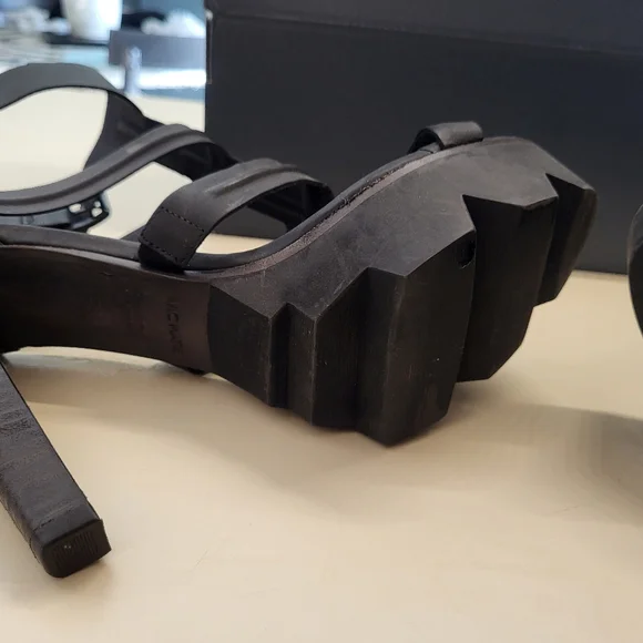 VIC MATIE Leather High Heeled Grip Fast Sole Platform Sandals Shoes - Sz EU 39 - Picture 10 of 16